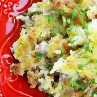Sausage with Rice Casserole (St. Paul’s Rice)