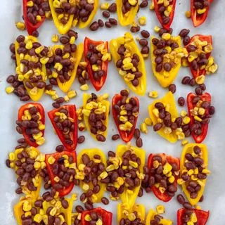 Vegan Mini Sweet Pepper Nachos