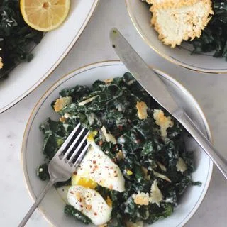 Kale Salad With Greek Yogurt Caesar Dressing
