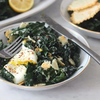 Kale Salad With Greek Yogurt Caesar Dressing