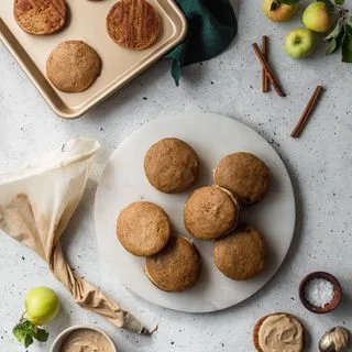 Apple Cider Whoopie Pies With Salted Caramel Frosting