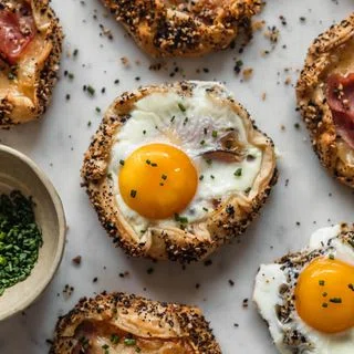 Croque Madame Galettes With Everything Crust
