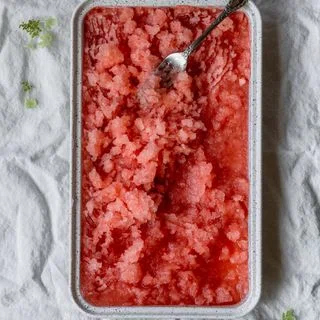 Strawberry Aperol Spritz Granita