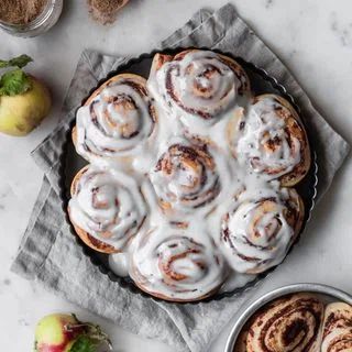 Apple Butter Cinnamon Rolls With Brown Butter Frosting