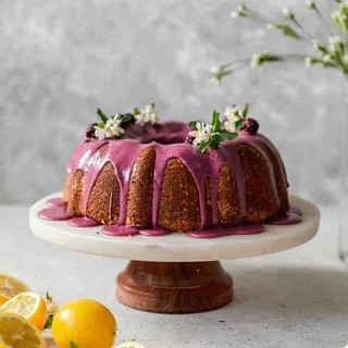 Sour Cream Lemon Pound Cake With Blackberry Glaze