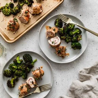 Sheet Pan Chicken Cordon Bleu With Dijon Sauce