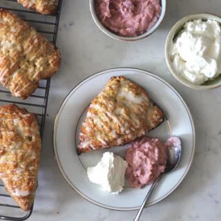 Vanilla + Cardamom Scones With Strawberry Curd