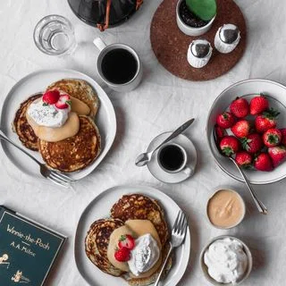 Poppy Seed Pancakes + Blood Orange Curd