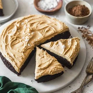 Malted Chocolate Cake With Peanut Butter Frosting