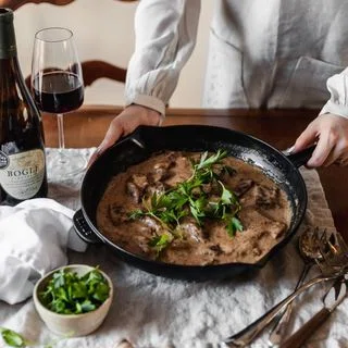 Beef Stroganoff With Shallots & Brandy