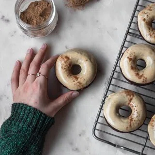 Chocolate Donuts With Masala Chai Glaze