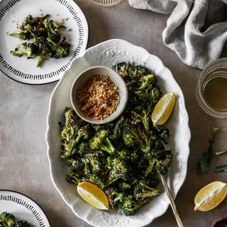 Charred Broccoli With Breadcrumbs & Pecorino