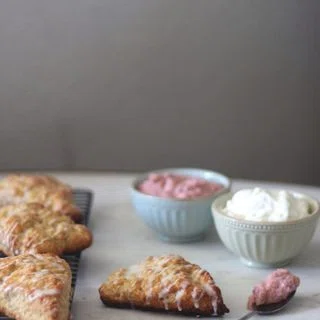 Vanilla + Cardamom Scones With Strawberry Curd