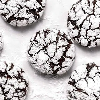 Chocolate Peppermint Crinkle Cookies