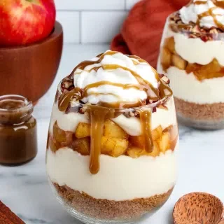 Vegan Caramel Apple Cheesecake Parfaits