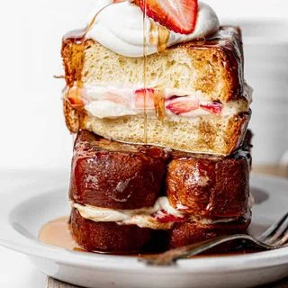 Strawberries & Cream Stuffed French Toast