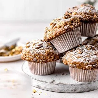 Pistachio Muffins with Oat Streusel