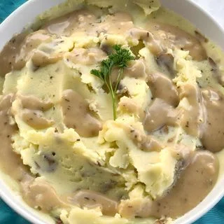 Vegan Olive Oil Mashed Potatoes & Gravy