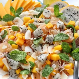 Tropical Fruit Salad with Sweet Umami Dressing