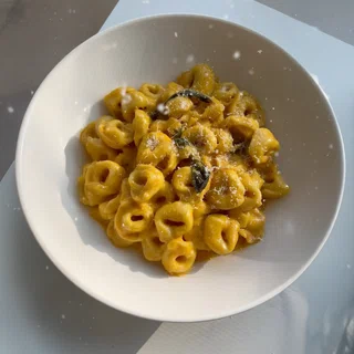 Cheesy Pumpkin Tortellini with Brown Butter and Sage