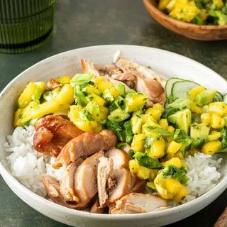 Teriyaki Chicken Bowl With Mango Salsa