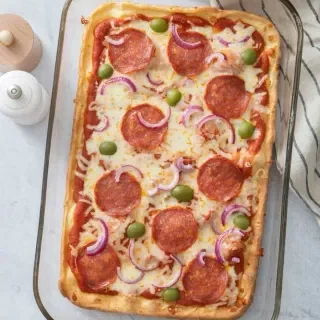 Sheet Pan Pizza with No-Yeast Crust