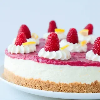 No-Bake Lemon Raspberry Cheesecake