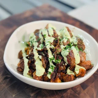 Garlic Herb Steak & Parmesan Potato Bowls