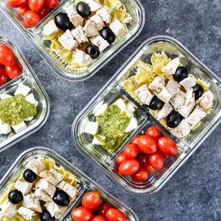 DIY Chicken Pesto Pasta Skewers Meal Prep
