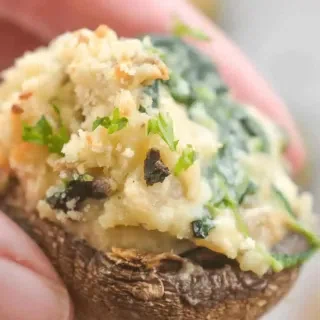 Spinach and Boursin Cheese Stuffed Mushrooms