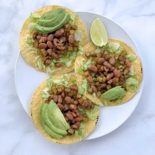 Pinto Bean and Potato Tostadas