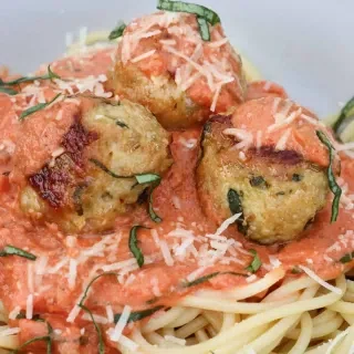 Spaghetti and Chicken Parmesan Meatballs