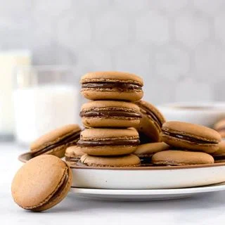 Espresso Macarons with Chocolate Caramel Ganache