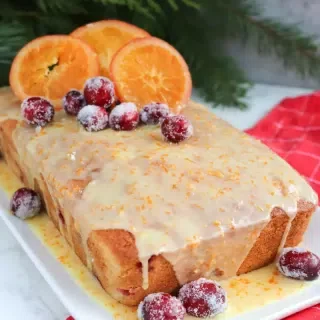 Easy Cranberry Orange Loaf Cake with Orange Glaze