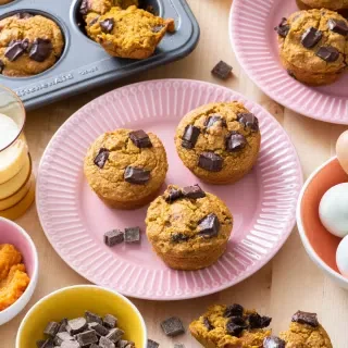 Flourless Pumpkin Chocolate Muffins