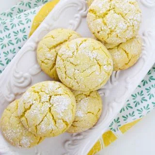 Lemon Cake Mix Crinkle Cookies