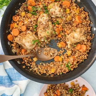One Pot Spiced Chicken with Toasted Couscous