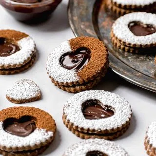 Chocolate Espresso Linzer Cookies