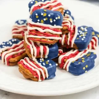 Patriotic Pretzels Covered with Chocolate