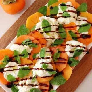Persimmon, Burrata & Mint Salad