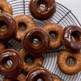Chocolate Glazed Banana Bread Donuts