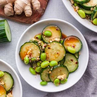 Spicy Edamame Cucumber Salad