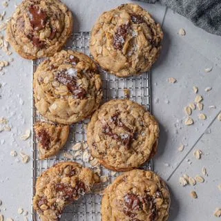 Salted Brown Butter Chocolate Chip Oatmeal Cookies