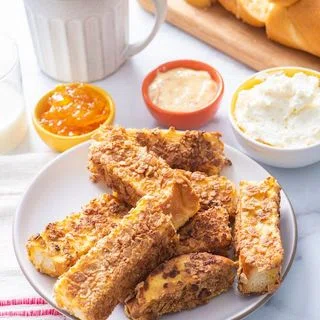 Crispy Orange Stuffed French Toast Sticks