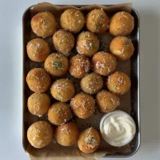 Cheese Stuffed Garlic Parm Potato Balls