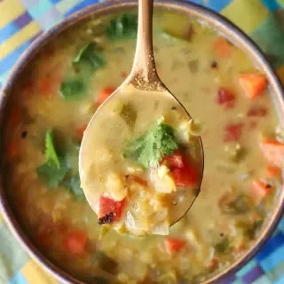 Coconut Curried Red Lentil Soup (Plant-Based)