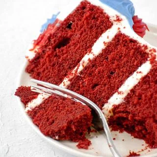 Fourth of July Red Velvet Layer Cake with Cream Cheese Frosting