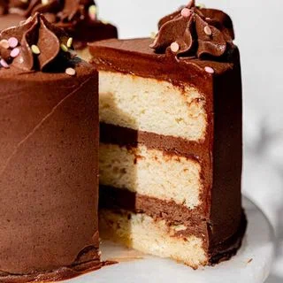 Yellow Cake with Chocolate Frosting