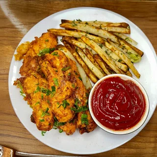 High Protein Buffalo Chicken with Fries