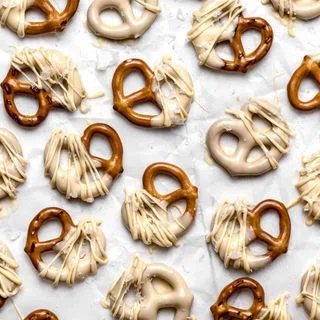 Caramelized White Chocolate Covered Pretzels